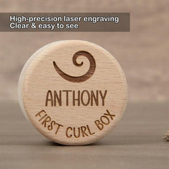 Personalized Wooden First Haircut Holder with First Curl Box - Ideal Kids Gift