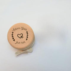 Personalized Engraved Wooden Box for Baby's First Hair and Umbilical Cord