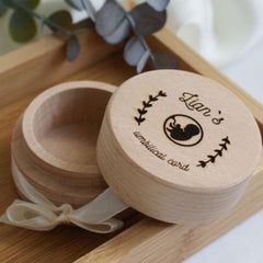 Personalized Engraved Wooden Box for Baby's First Hair and Umbilical Cord
