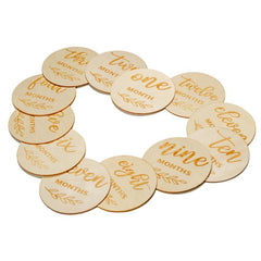 12pcs Wooden Youngsters Monthly Milestone Photo Announcement Cards