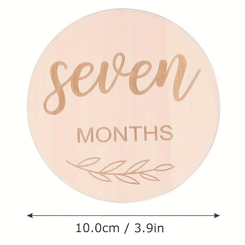12pcs Wooden Youngsters Monthly Milestone Photo Announcement Cards