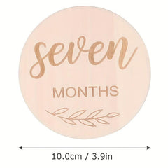 12pcs Wooden Youngsters Monthly Milestone Photo Announcement Cards