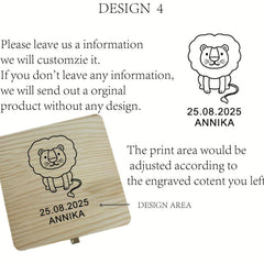 Personalized Wooden Keepsake Box First Hair & Umbilical Cord Memorial Box