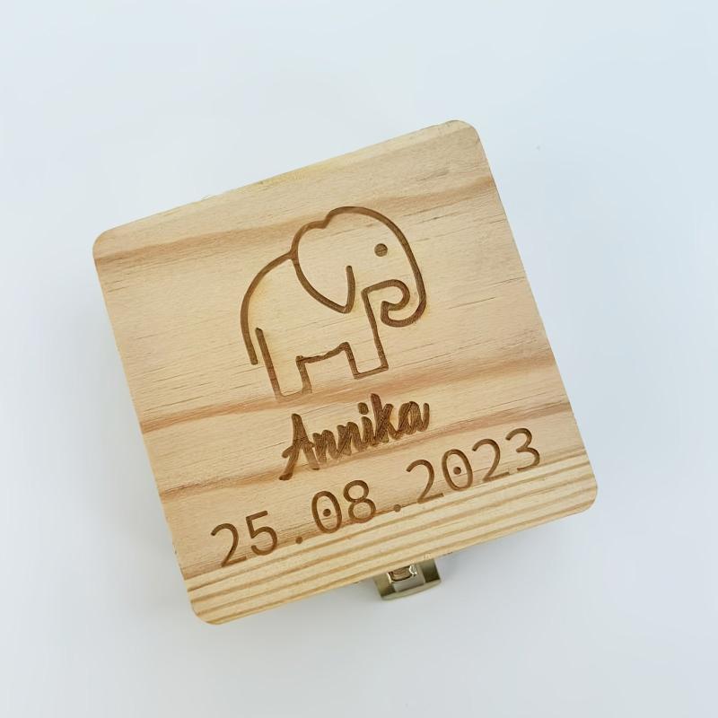 Personalized Wooden Keepsake Box First Hair & Umbilical Cord Memorial Box