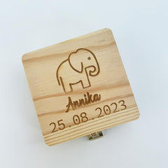 Personalized Wooden Keepsake Box First Hair & Umbilical Cord Memorial Box