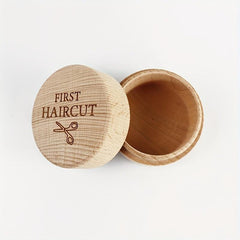 First Haircut Wooden Keepsake Box Natural Solid Wood Engraved