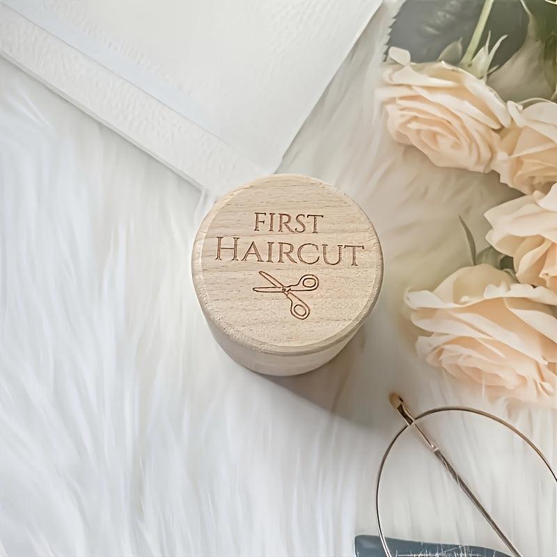 First Haircut Wooden Keepsake Box Natural Solid Wood Engraved