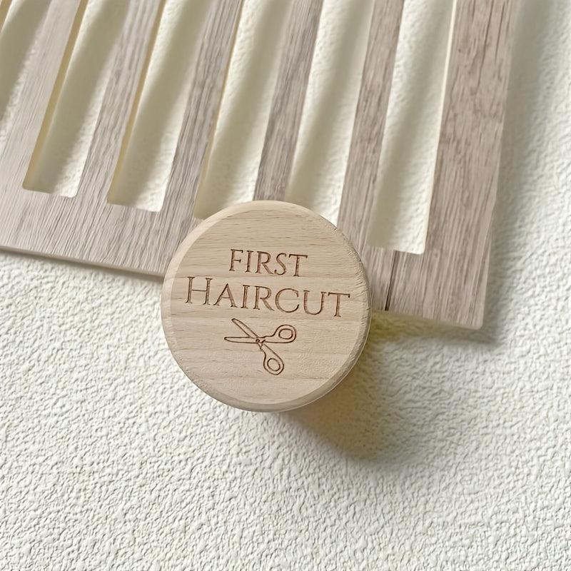 First Haircut Wooden Keepsake Box Natural Solid Wood Engraved