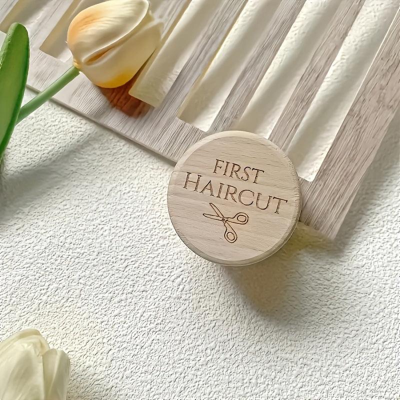 First Haircut Wooden Keepsake Box Natural Solid Wood Engraved