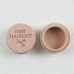 First Haircut Wooden Keepsake Box Natural Solid Wood Engraved