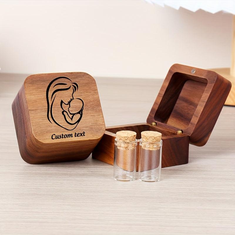 Custom Wooden Keepsake Box for Umbilical Cord and Hair