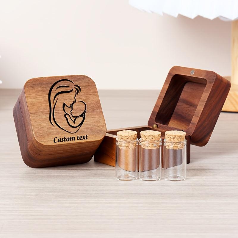 Custom Wooden Keepsake Box for Umbilical Cord and Hair