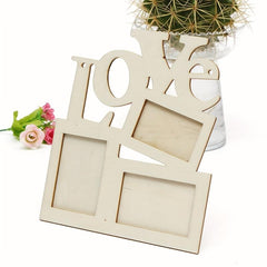 Wooden Love Photo Frame Family Picture Display Art Decor