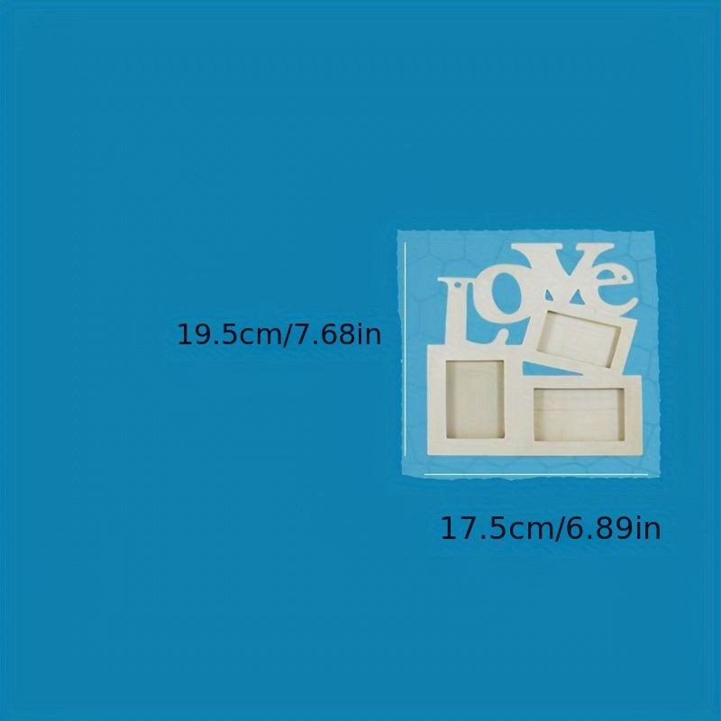Wooden Love Photo Frame Family Picture Display Art Decor