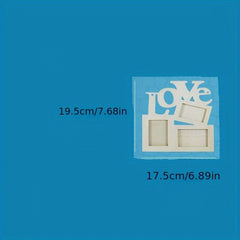 Wooden Love Photo Frame Family Picture Display Art Decor