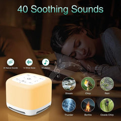 Portable Noise Sleep Machine & Speaker 40 Sounds RGB Night Light