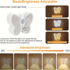 Butterfly Motion Sensor Night Light USB Rechargeable Indoor