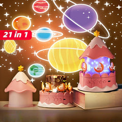 Galaxy Star Projector Nightlight Dimmable Lamp for Princess Room