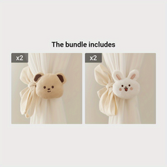 Dearchuu Bear & Rabbit Curtain Tiebacks for Kids Room Decor
