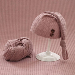 Newborn Houndstooth Knitted Swaddling Set