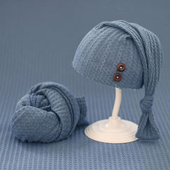 Newborn Houndstooth Knitted Swaddling Set