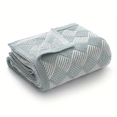 Soft Geometric Jacquard Knit Baby Blanket for 0-3 Years