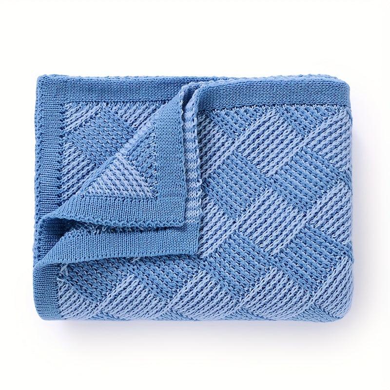 Soft Geometric Jacquard Knit Baby Blanket for 0-3 Years
