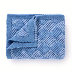 Soft Geometric Jacquard Knit Baby Blanket for 0-3 Years