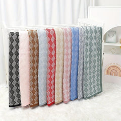 Soft Geometric Jacquard Knit Baby Blanket for 0-3 Years