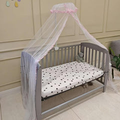 Pink Ruffled Baby Mosquito Net Canopy for Crib or Playpen