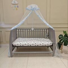 Pink Ruffled Baby Mosquito Net Canopy for Crib or Playpen