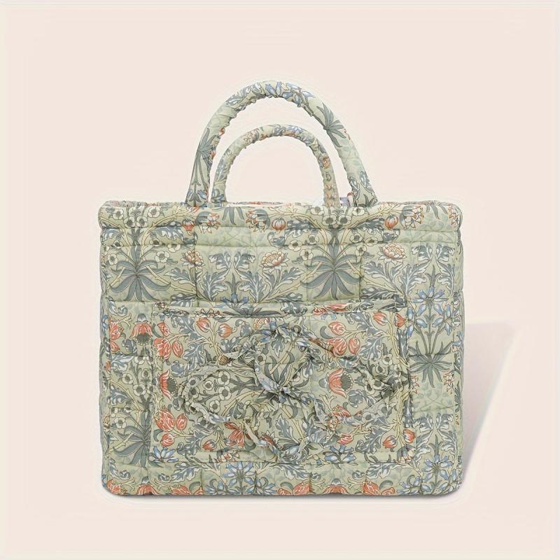 Large Capacity Flower & Grass Garden Style Fabric Storage Basket