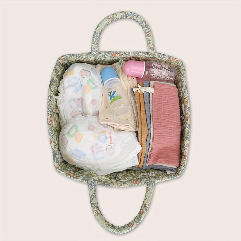 Large Capacity Flower & Grass Garden Style Fabric Storage Basket