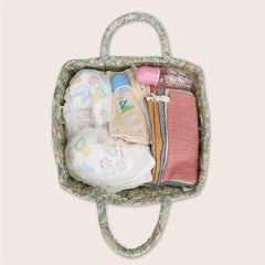 Large Capacity Flower & Grass Garden Style Fabric Storage Basket