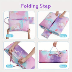 BEEWEED Unicorn Print Nap Mat for Kids 3-6 Years