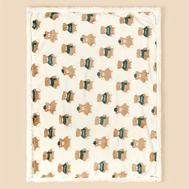 Double Layer Thick Flannel Blanket Stroller Blanket