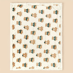 Double Layer Thick Flannel Blanket Stroller Blanket