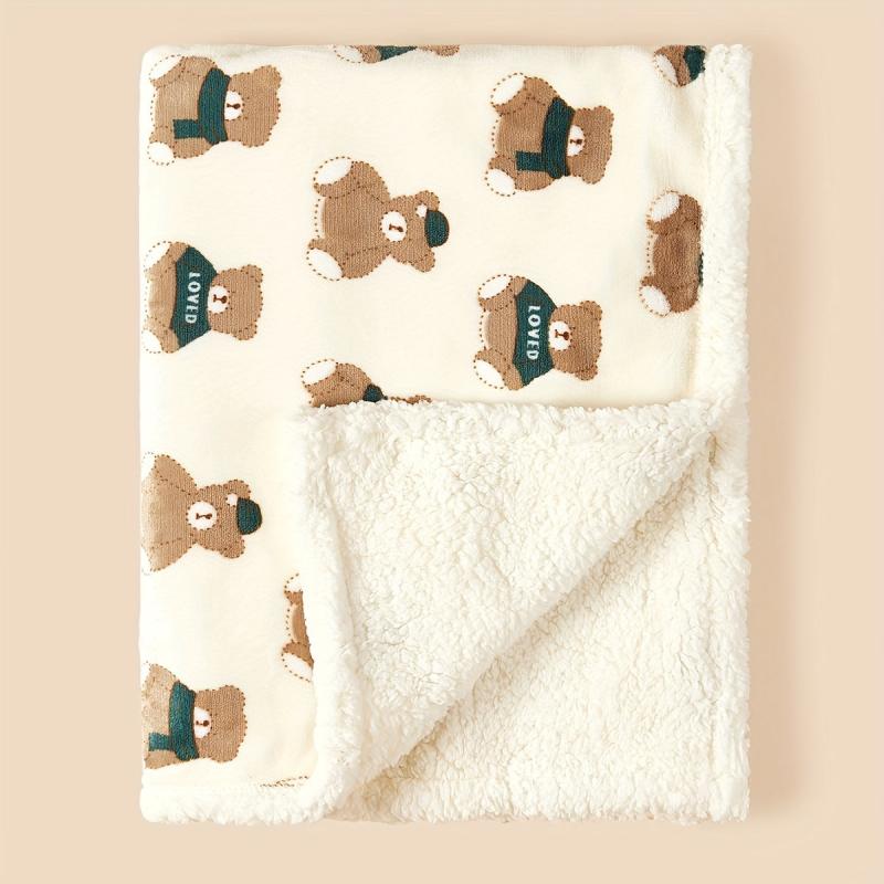Double Layer Thick Flannel Blanket Stroller Blanket