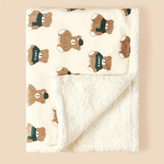 Double Layer Thick Flannel Blanket Stroller Blanket