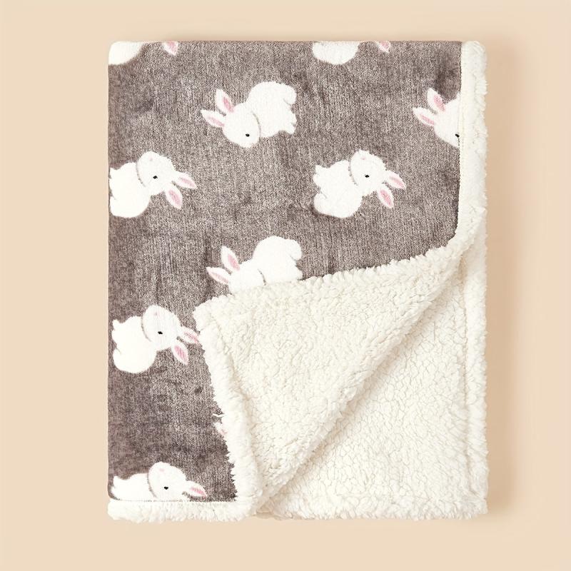Double Layer Thick Flannel Blanket Stroller Blanket