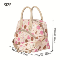 Large Capacity Pink Nylon Parent Bag Waterproof & Insulated