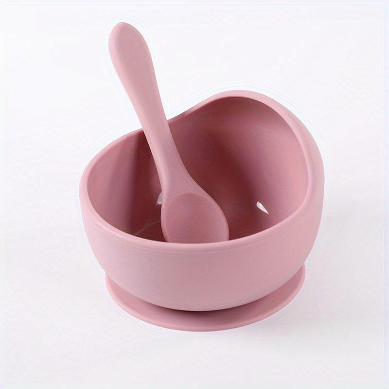 Silicone Suction Cup Bowl Spoon Set for Kids