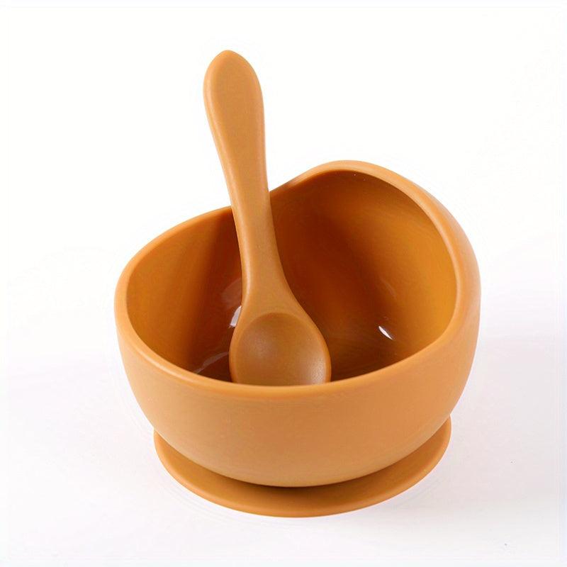 Silicone Suction Cup Bowl Spoon Set for Kids