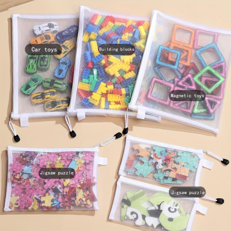 Set of 10 Fabric Storage Bags for Toys & Stationery Organization