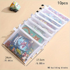 Set of 10 Fabric Storage Bags for Toys & Stationery Organization