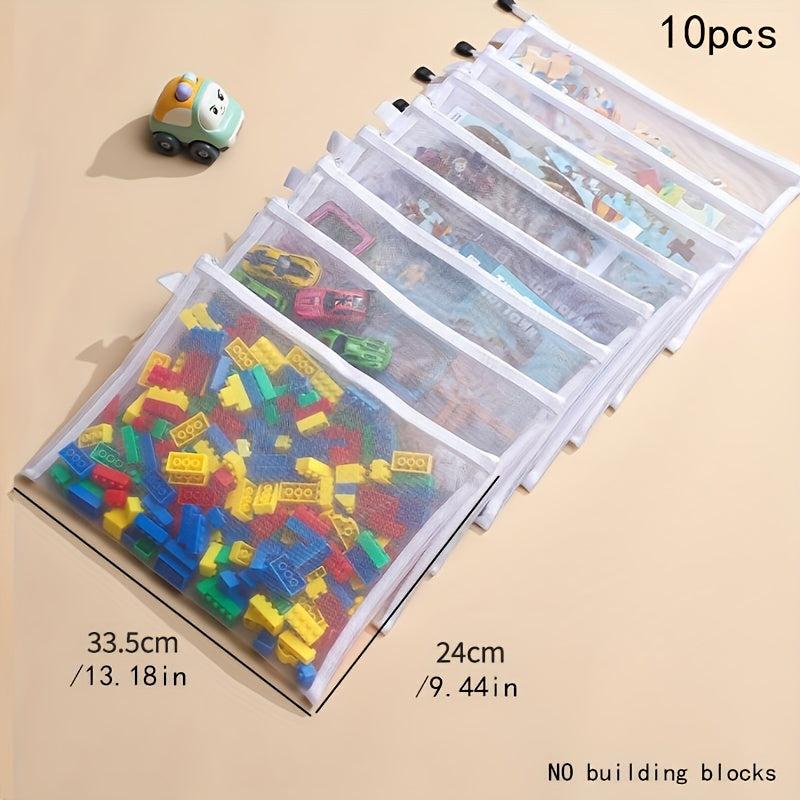 Set of 10 Fabric Storage Bags for Toys & Stationery Organization