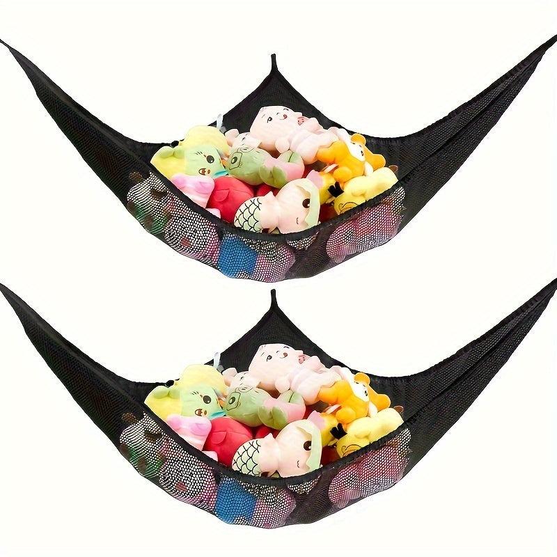 Large Fabric Net Hammock Corner Hanging Organizer for Plush Toys