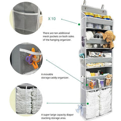 Door Mounted Storage Box with 3 Bins for Bedroom