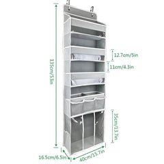 Door Mounted Storage Box with 3 Bins for Bedroom