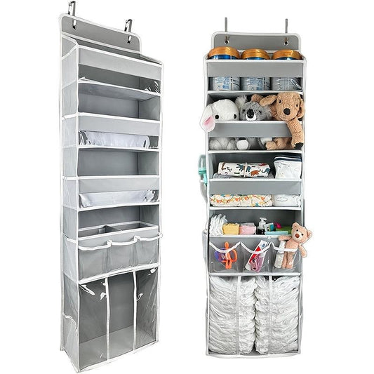 Door Mounted Storage Box with 3 Bins for Bedroom